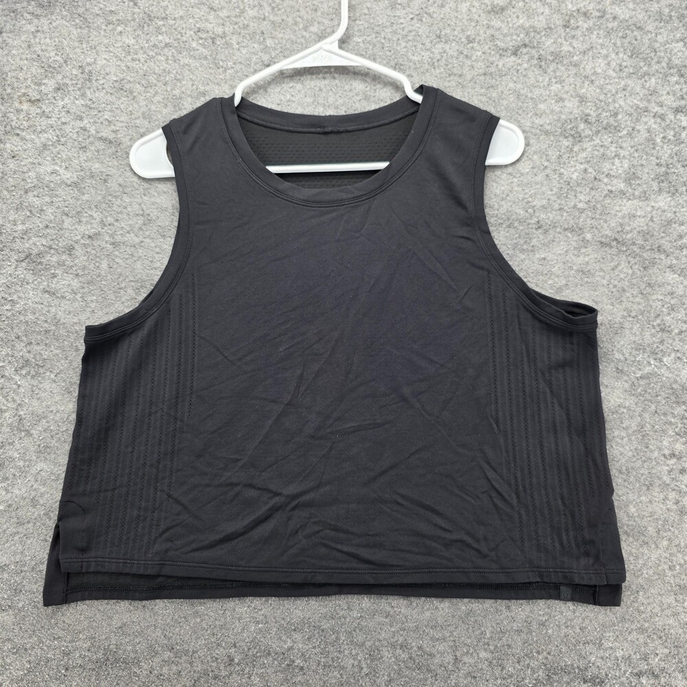 Lululemon Tank Top Womens Large Black Sleeveless Athletic Gym Workout Ventilated